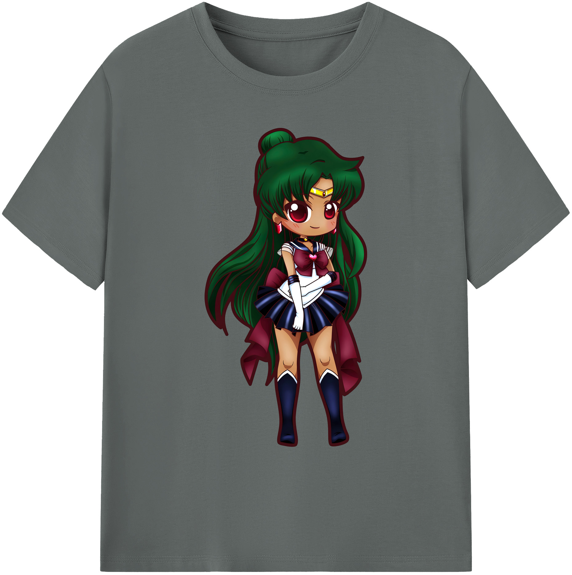 （画像用） 美少女戦士セーラームーン 冥王せつな Sailor Moon Meiou Setsuna 綿100％ メンズ半袖Tシャツ｜肌触りやわらか＆通気性